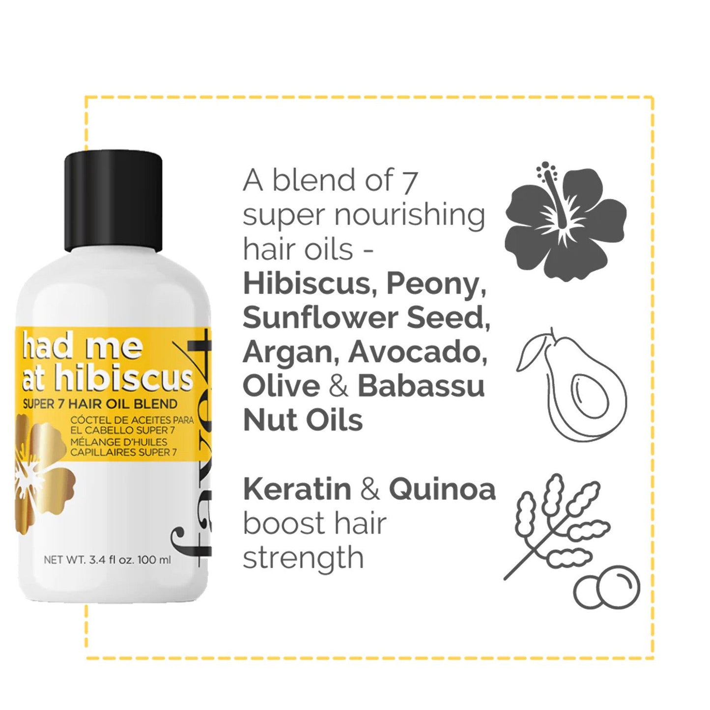 fave4 Had Me at Hibiscus Summer Hair Oil 3.4 oz