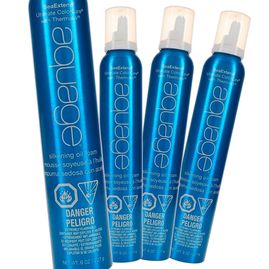 Aquage SeaExtend Silkening Oil Foam, 8 Oz - Pack of 4