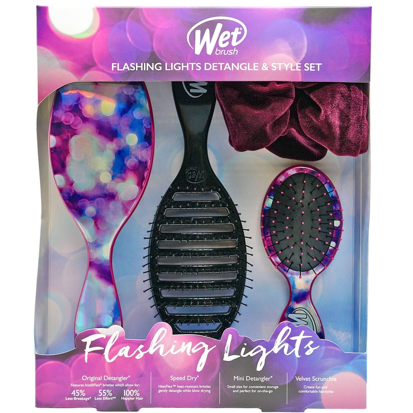 Wet Brush Flashing Lights Detangle & Style Set, Detangler (4 Piece Set)