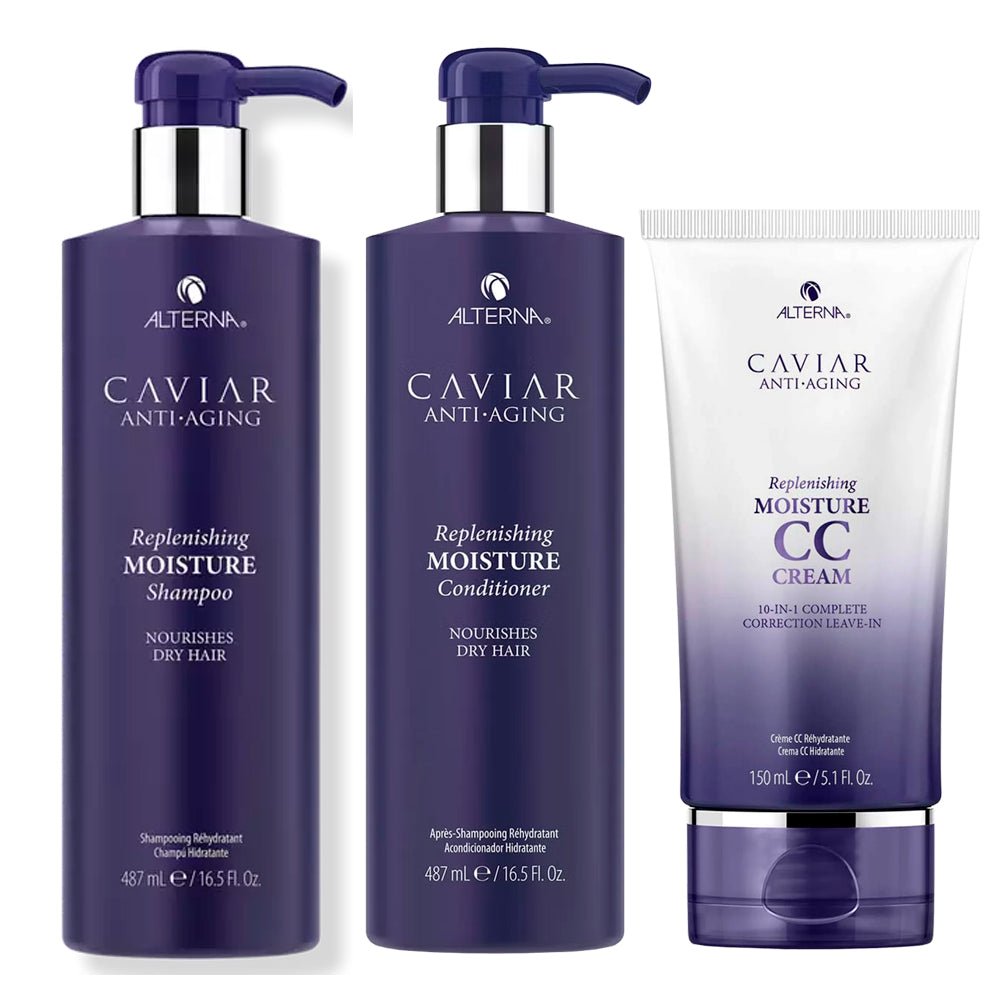 Alterna Caviar Replenishing Moisture Shampoo / Conditioner / CC Cream (TRIO) - Usa Pro Hair