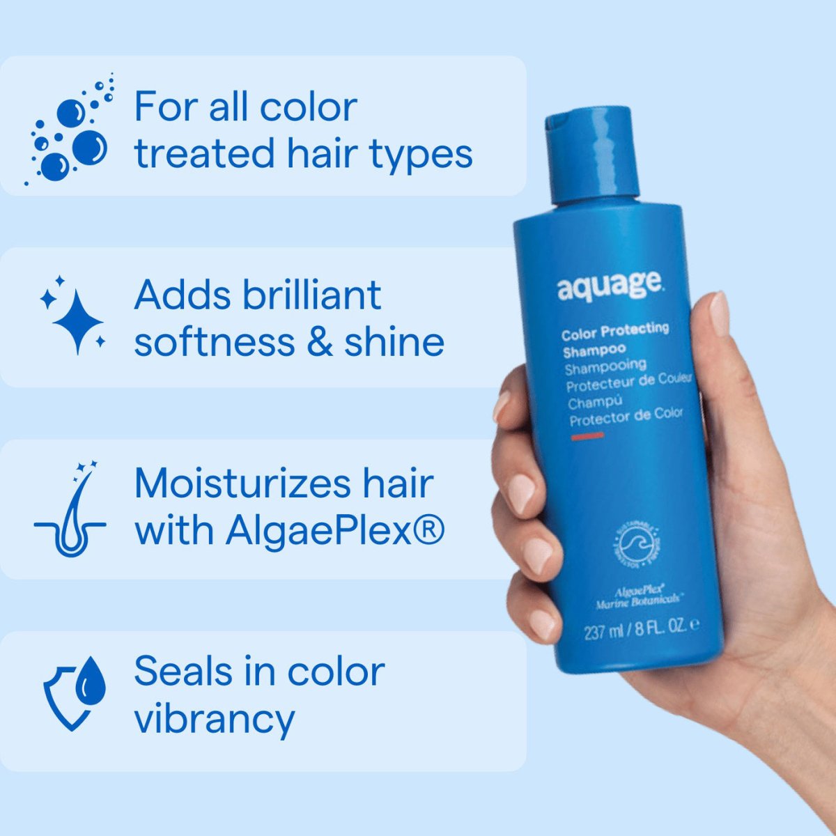 Aquage Color Protecting Shampoo 8 oz - Pack of 3 - Usa Pro Hair
