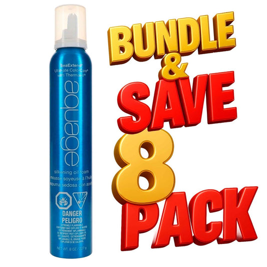 Aquage SeaExtend Silkening Oil Foam, 8 Oz - Pack of 8 (Bundle & Save) - Usa Pro Hair