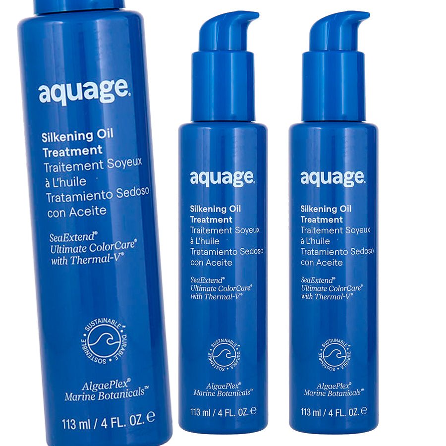 Aquage SeaExtend Silkening Oil Treatment, 4 oz - Pack of 3 - Usa Pro Hair