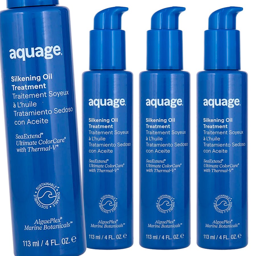 Aquage SeaExtend Silkening Oil Treatment, 4 oz - Pack of 4 - Usa Pro Hair