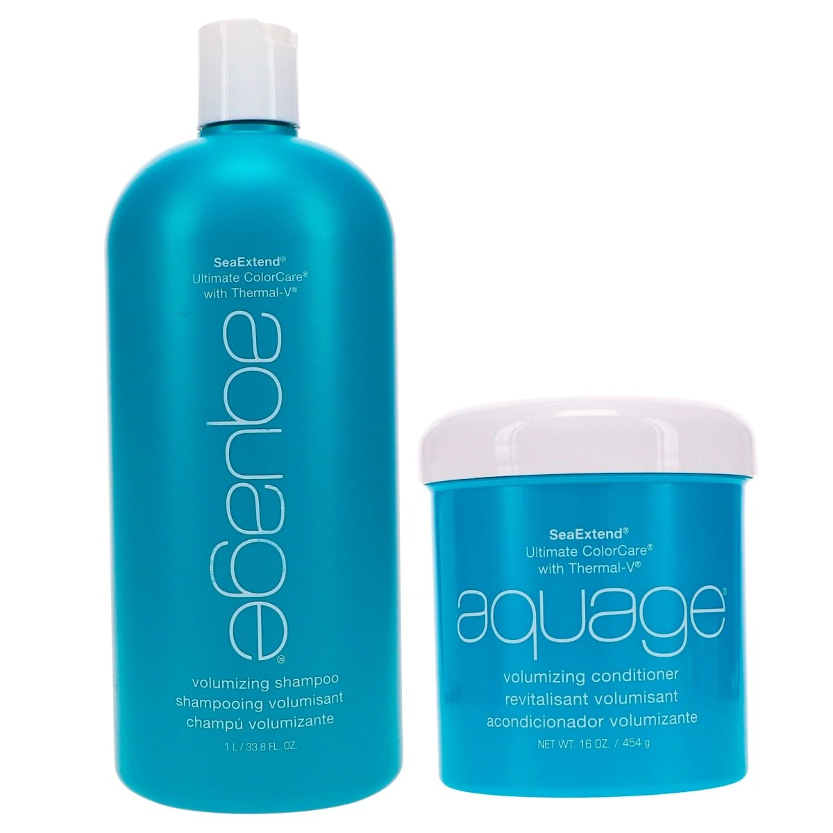 Aquage SeaExtend Volumizing Shampoo 33.8oz + Conditioner 16 oz DUO - Usa Pro Hair