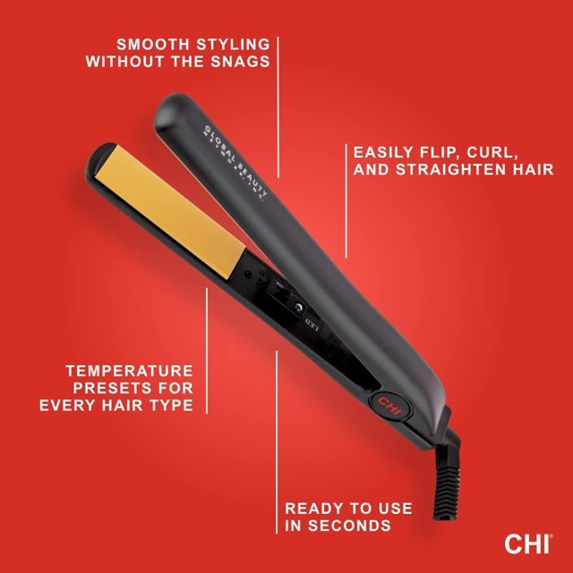 CHI Original Ceramic Hair Straightening Flat Iron, 1" - Usa Pro Hair