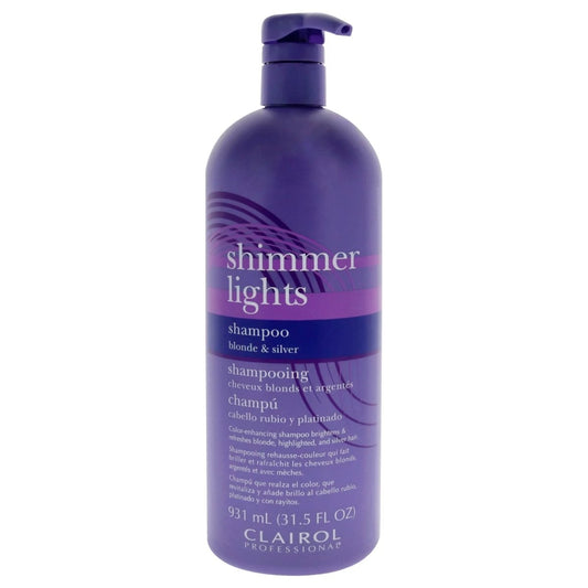 Clairol Shimmer Lights Blonde and Silver Shampoo 31.5oz - Usa Pro Hair