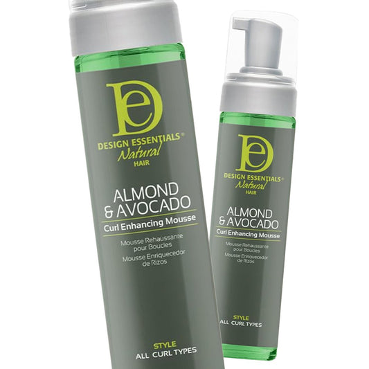 Design Essentials Natural Almond & Avocado Curl Enhancing Frizz - Free Pump Hair Styling Mousse, 7.5 fl oz - Pack of 2 - Usa Pro Hair