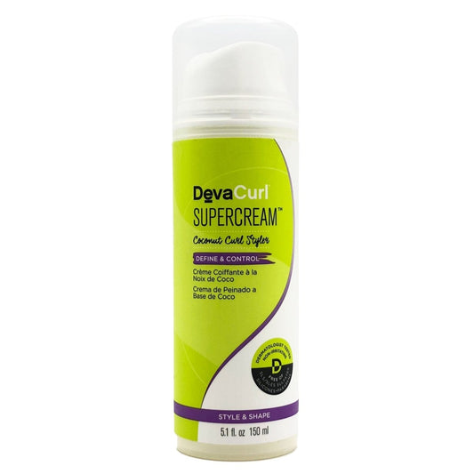 DevaCurl SuperCream Coconut Curl Styler - Define & Control 150ml/5.1oz - Usa Pro Hair