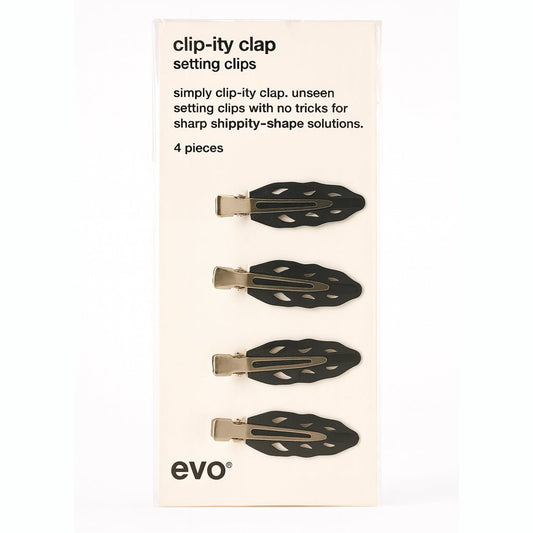 Evo Clip - ity Clap Setting Clips 4pc Set - Securely Hold Hair wo Leaving Imprints - Usa Pro Hair