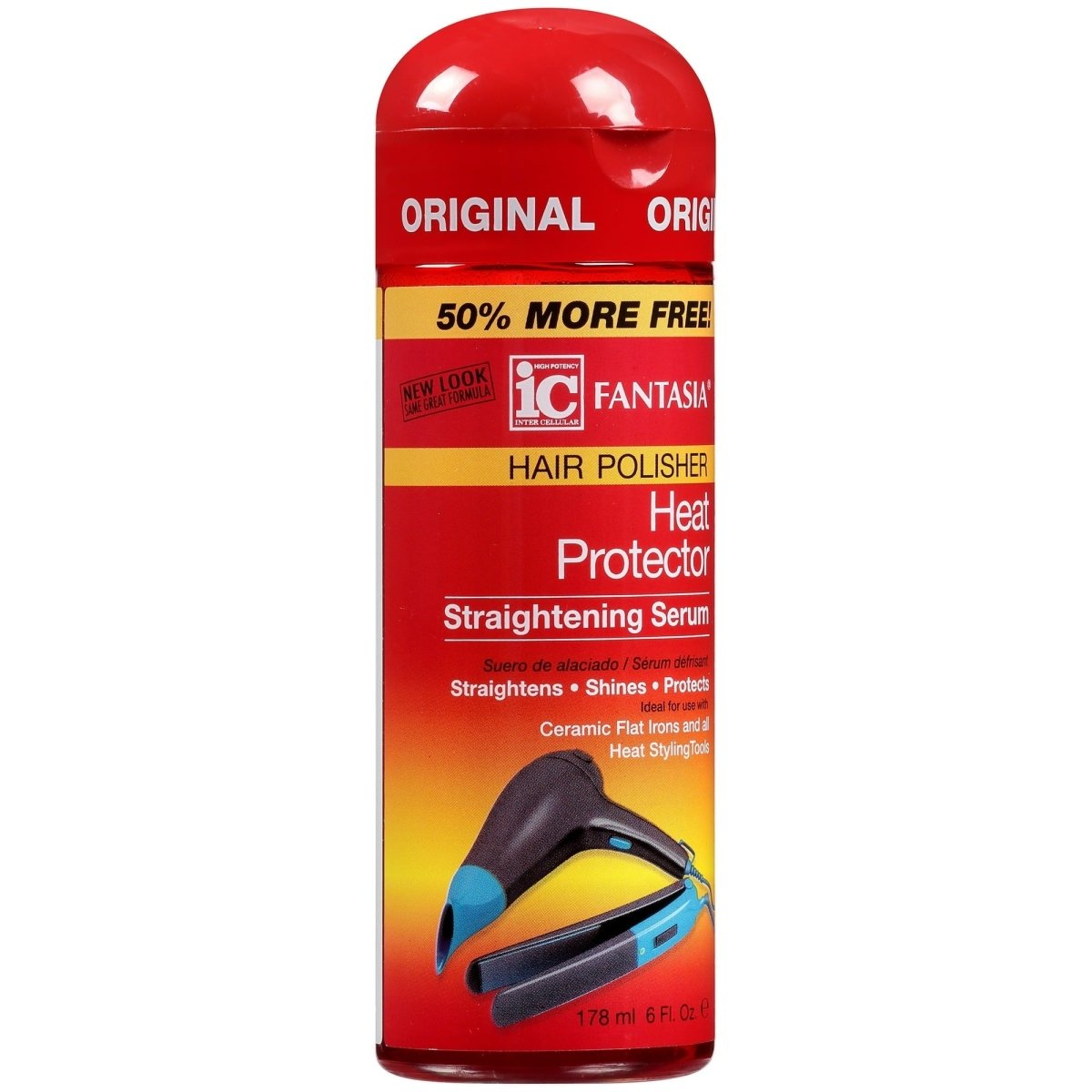 Fantasia IC Heat Protect Straightening Serum 6 Oz - Usa Pro Hair