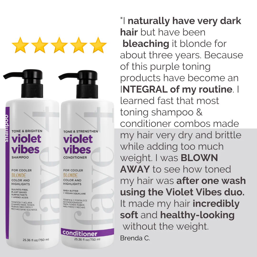 fave4 Violet Vibes Tone Brighten Shampoo 25oz - Usa Pro Hair