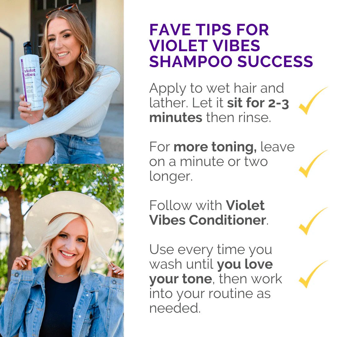 fave4 Violet Vibes Tone Brighten Shampoo 25oz - Usa Pro Hair