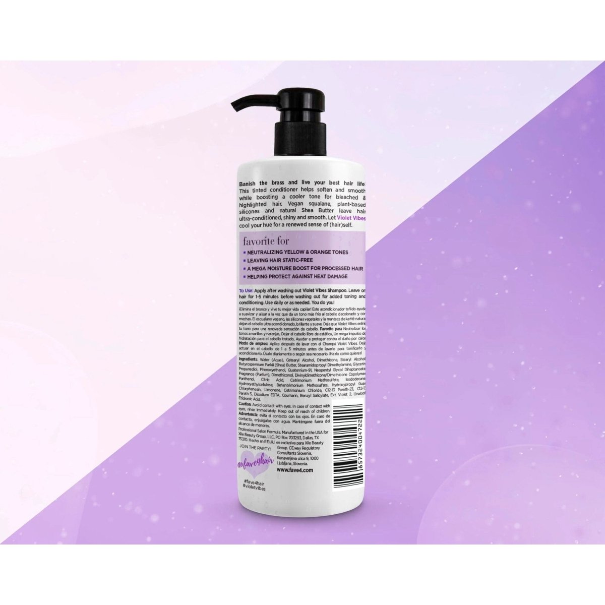 fave4 Violet Vibes Tone Strengthen Conditioner 25oz - Usa Pro Hair