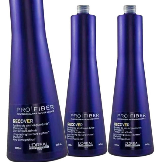 L’Oréal Pro Fiber Recover Shampoo 33.8 oz - Pack of 3 - Usa Pro Hair