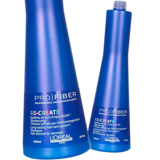 L'Oreal Pro Fiber Recreate Shampoo 1000ml (34 fl oz) - Pack of 2 - Usa Pro Hair
