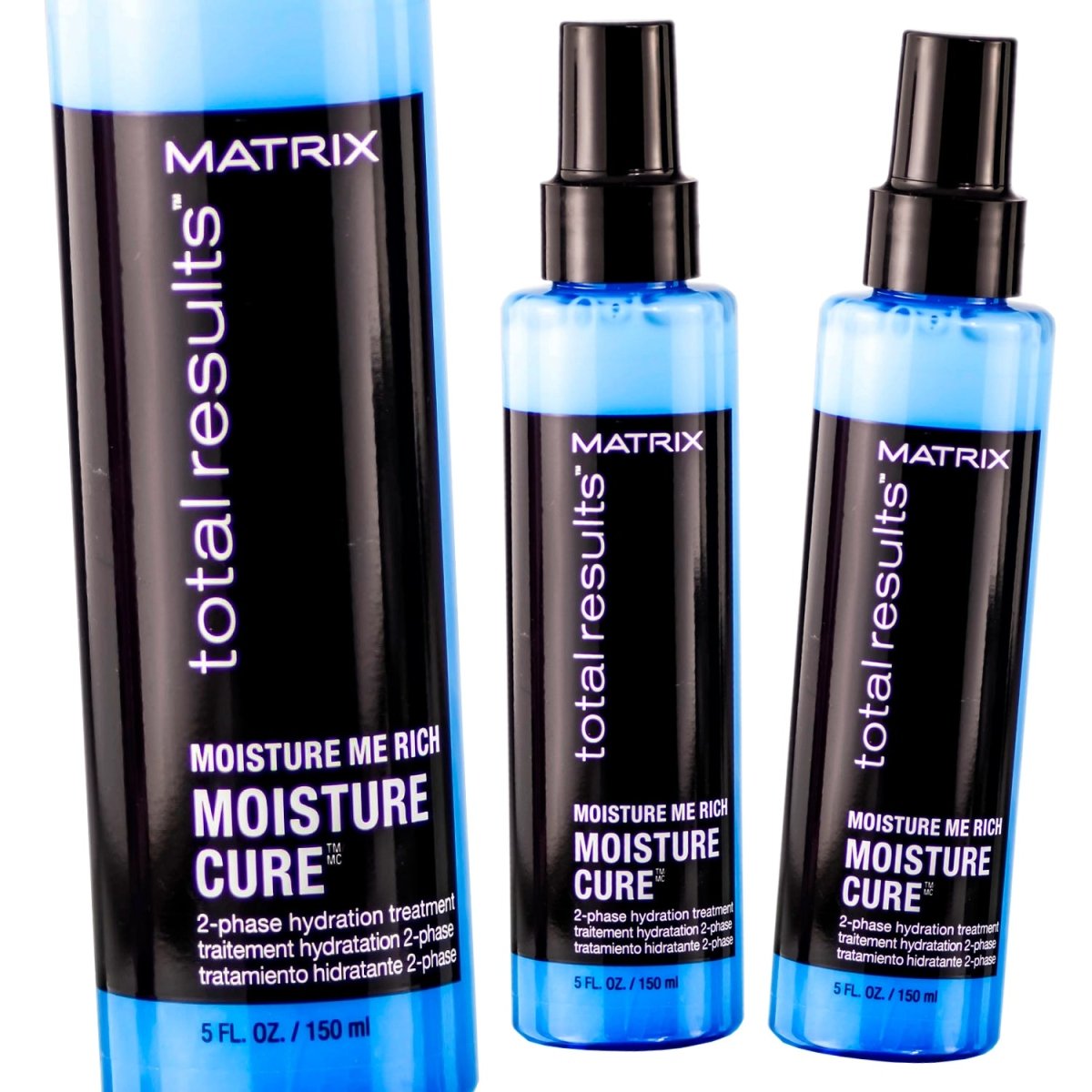 Matrix Total Results Moisture Me Rich Cure 2 Phase Hydration Treatment 5 oz - Pack of 3 - Usa Pro Hair