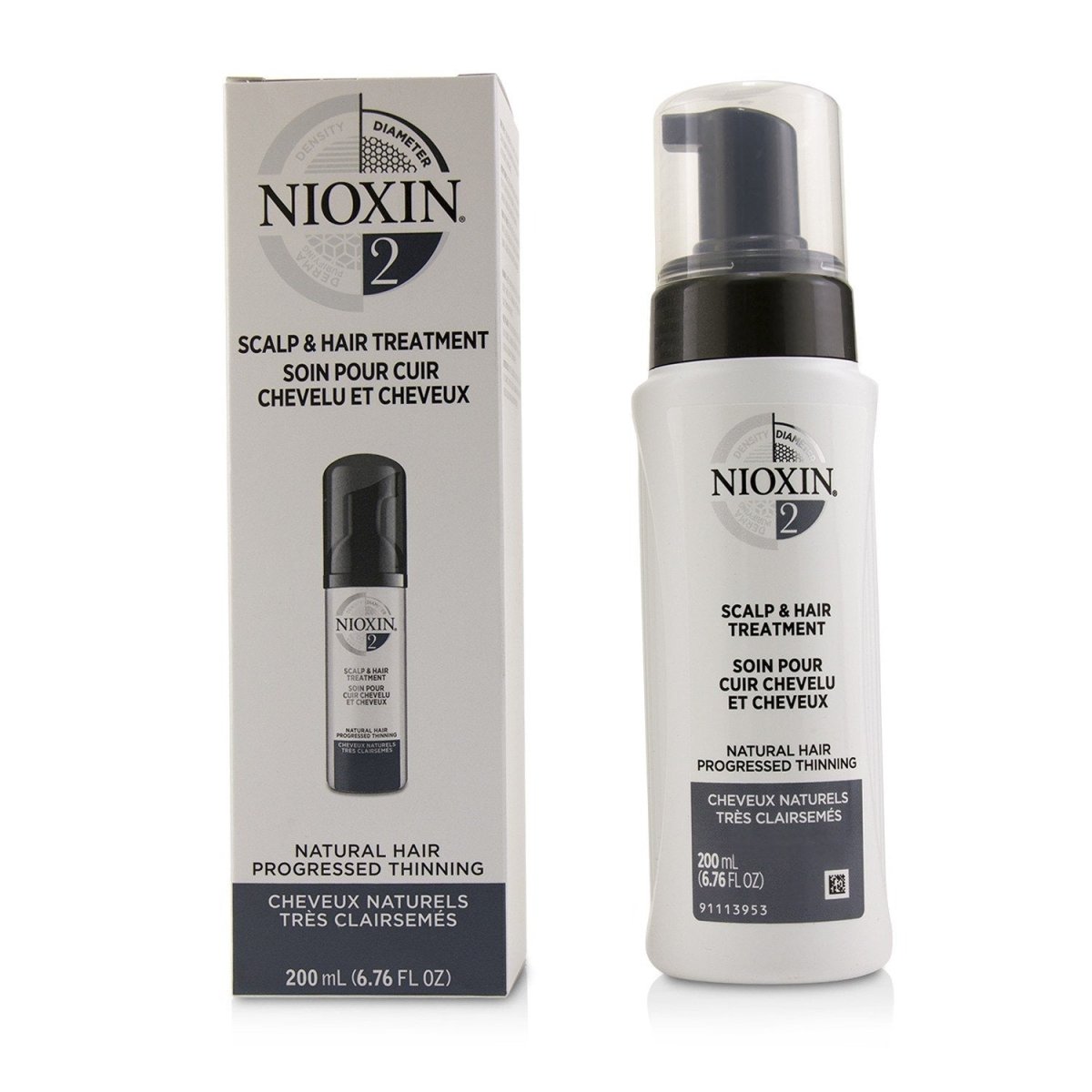 Nioxin Scalp & Hair Leave - In Treatment System 2 (Fine/Progressed Thinning, Natural Hair) 6.76oz - Usa Pro Hair