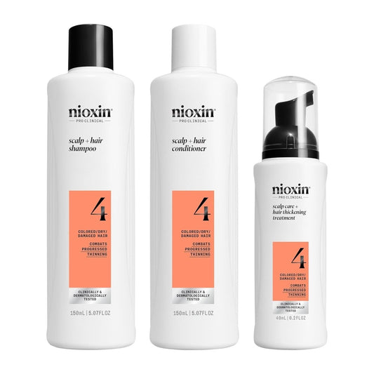 Nioxin Shampoo, Conditioner, Scalp Treatment - System Kit 4 - Usa Pro Hair