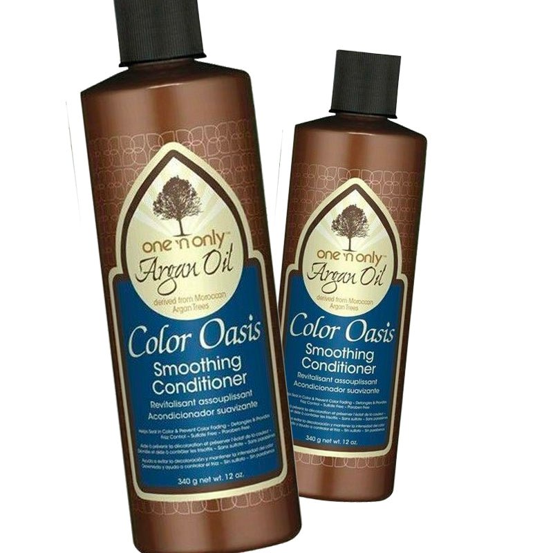 One n Only Color Care Oasis Argan Oil Smoothing Conditioner Anti - Frizz 12oz - Pack of 2 - Usa Pro Hair