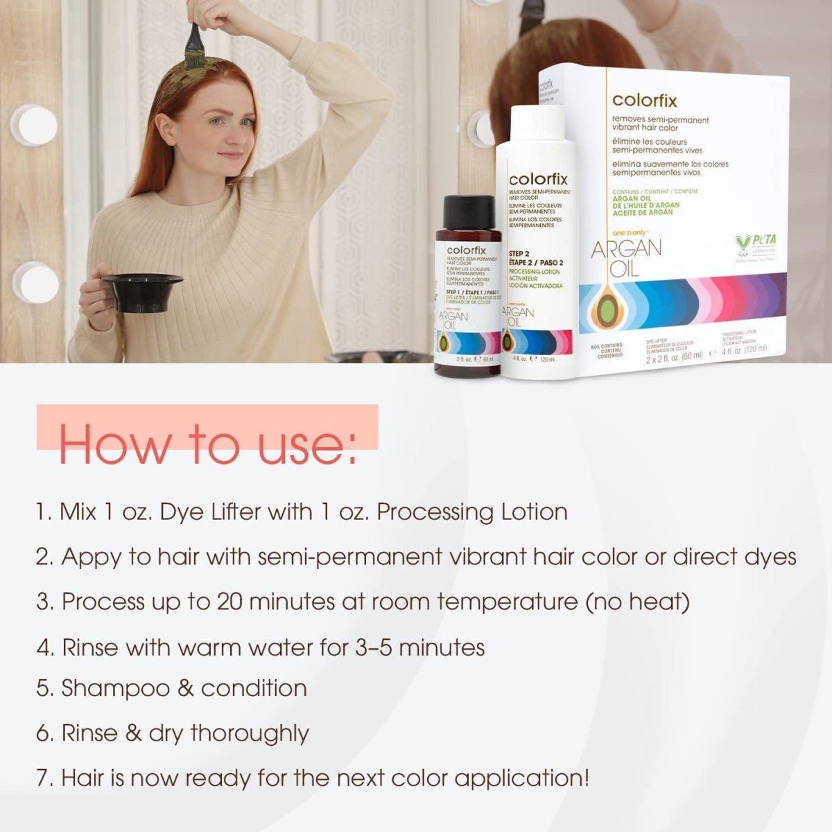 One 'n Only Colorfix Semi - Permanent Color Remover with Argan Oil - Usa Pro Hair