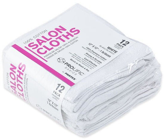Prolific Salon Cloths 100% Cotton 12"x12" - Pack of 12 units - Usa Pro Hair