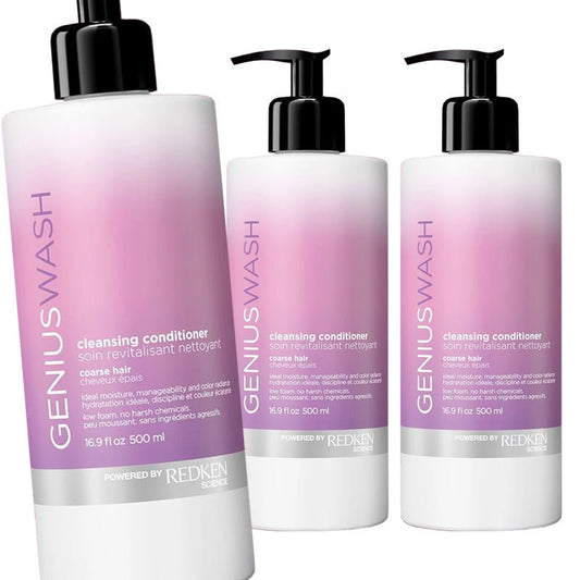 Redken Genius Wash Cleansing Conditioner for Coarse Hair, 16.9 oz - Pack of 2 - Usa Pro Hair