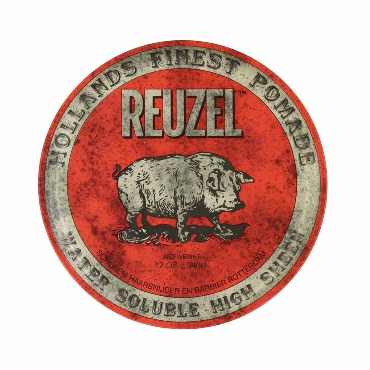 Reuzel Water Soluble Hair Pomade Hog, Red, 12 oz - Usa Pro Hair