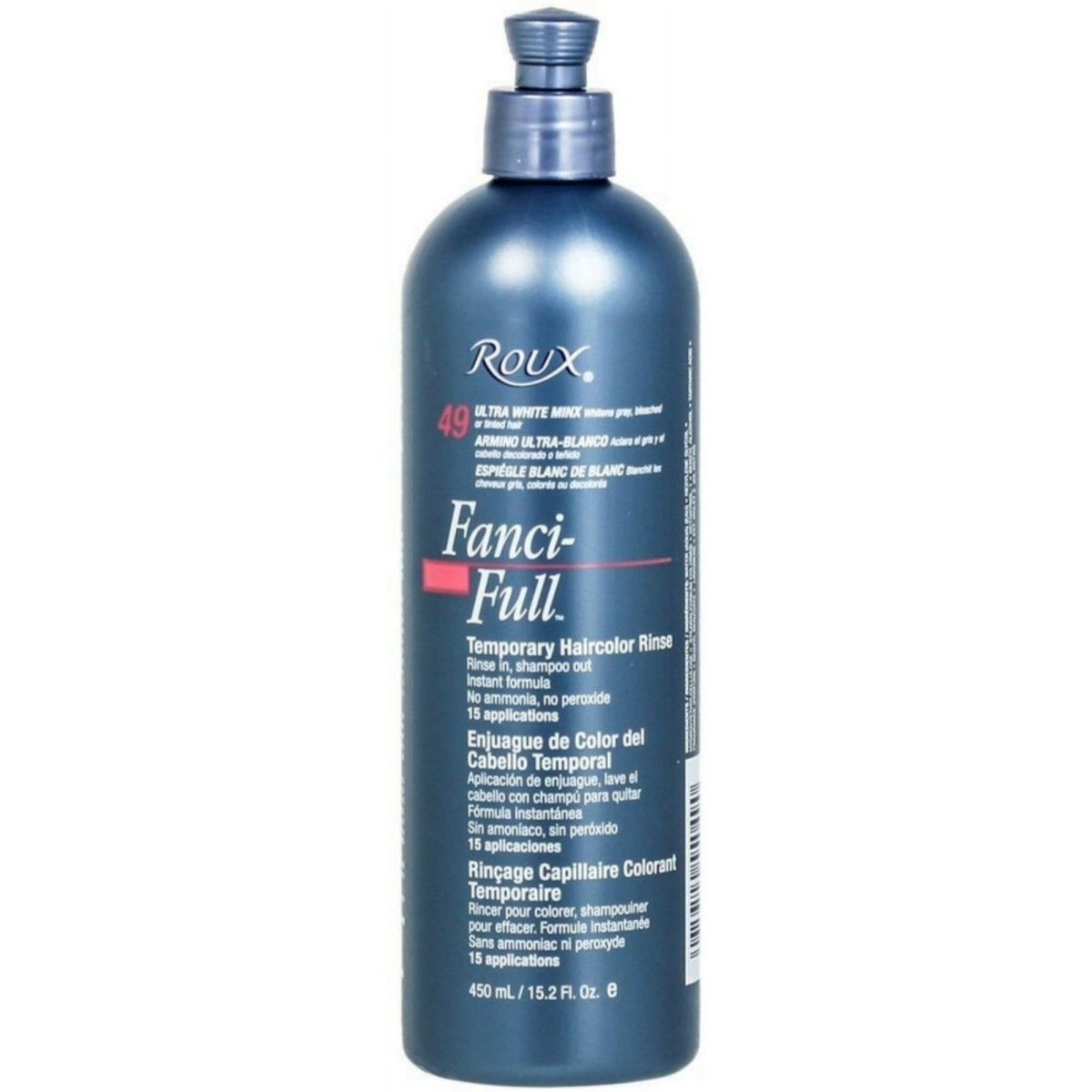 Roux Fanci - Full Temporary Color Rinse 49 Ultra White Minx, 15.2 oz - Usa Pro Hair