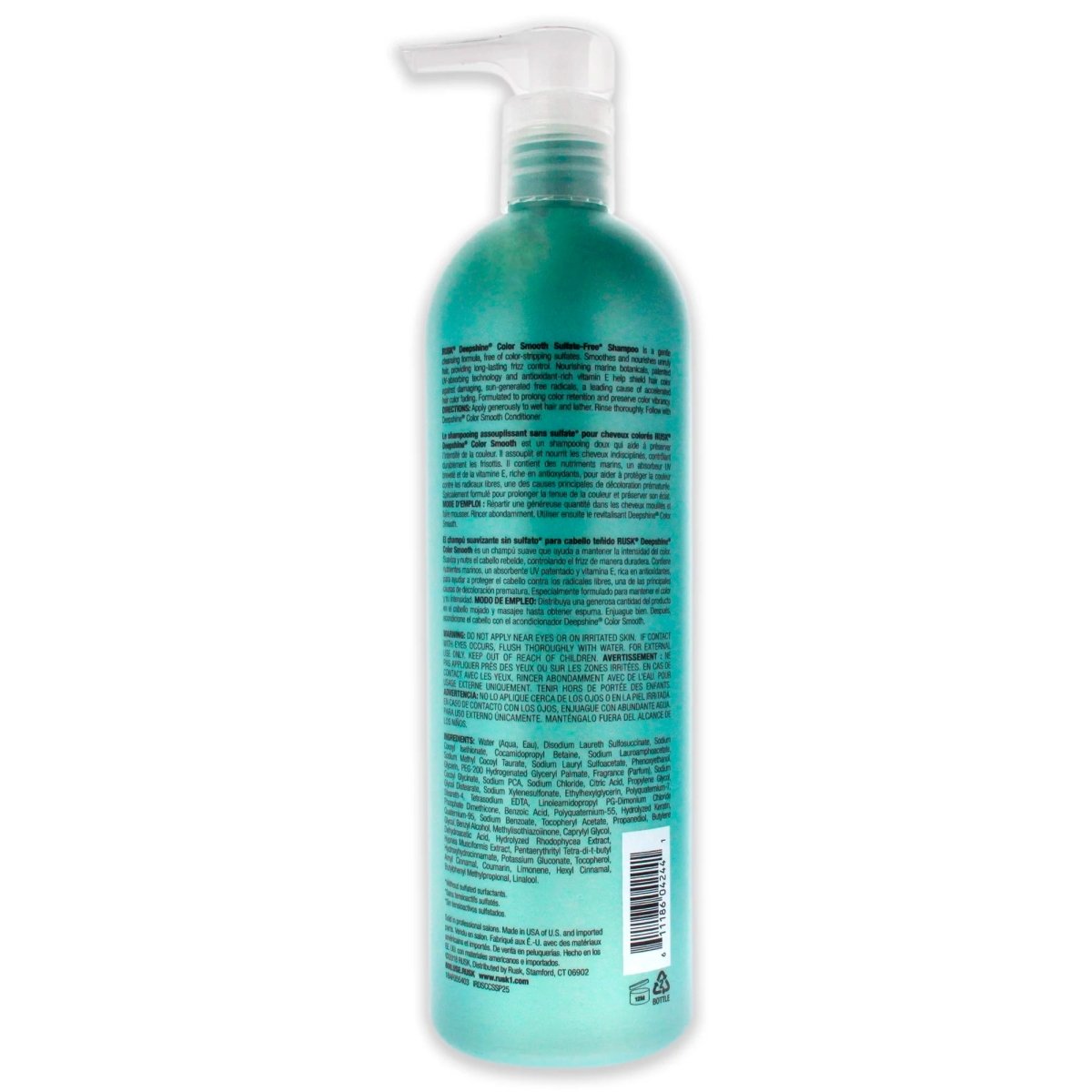 Rusk Deepshine Color Smooth Sulfate - Free Shampoo 25oz - Usa Pro Hair