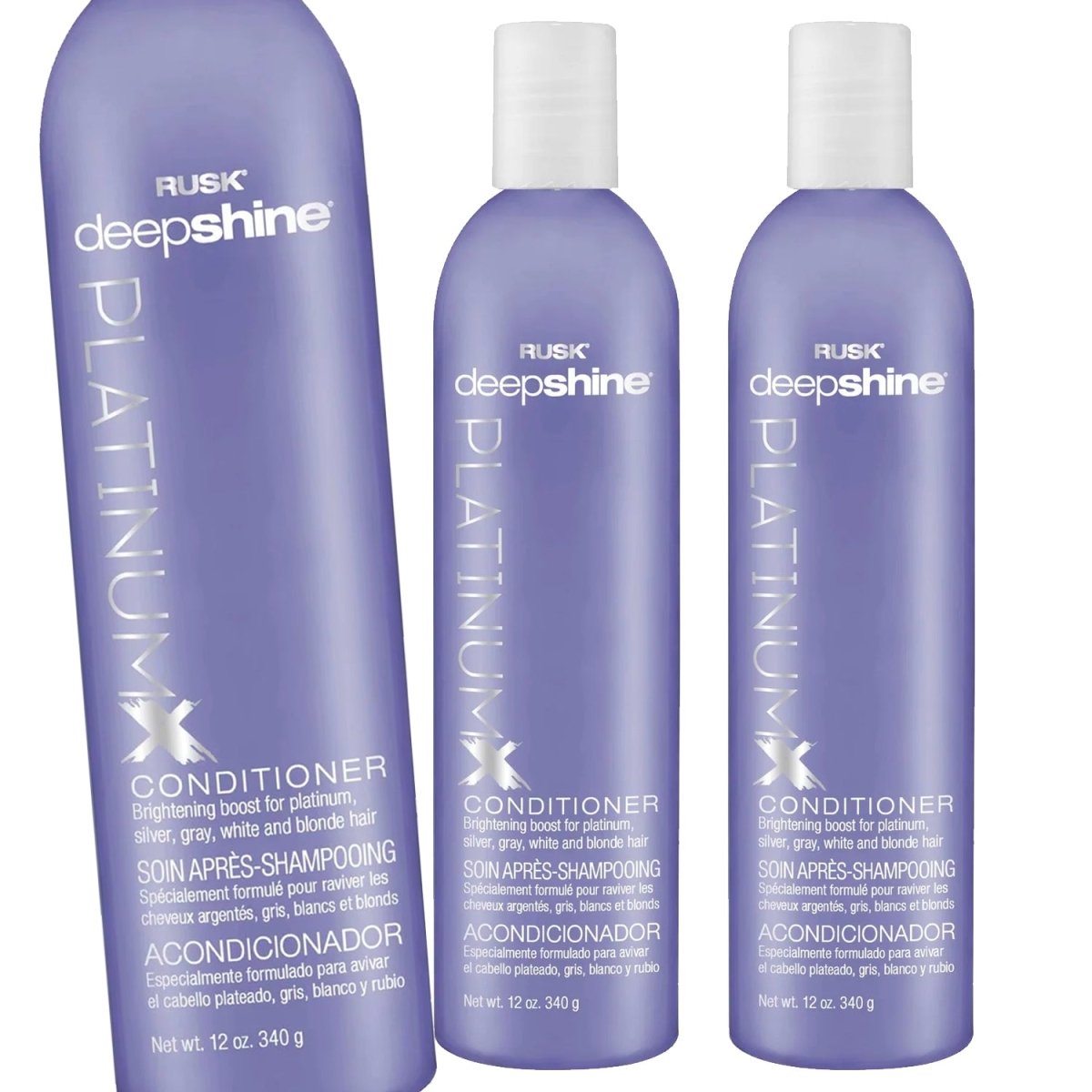 Rusk Deepshine PlatinumX Conditioner12 oz - Pack of 3 - Usa Pro Hair
