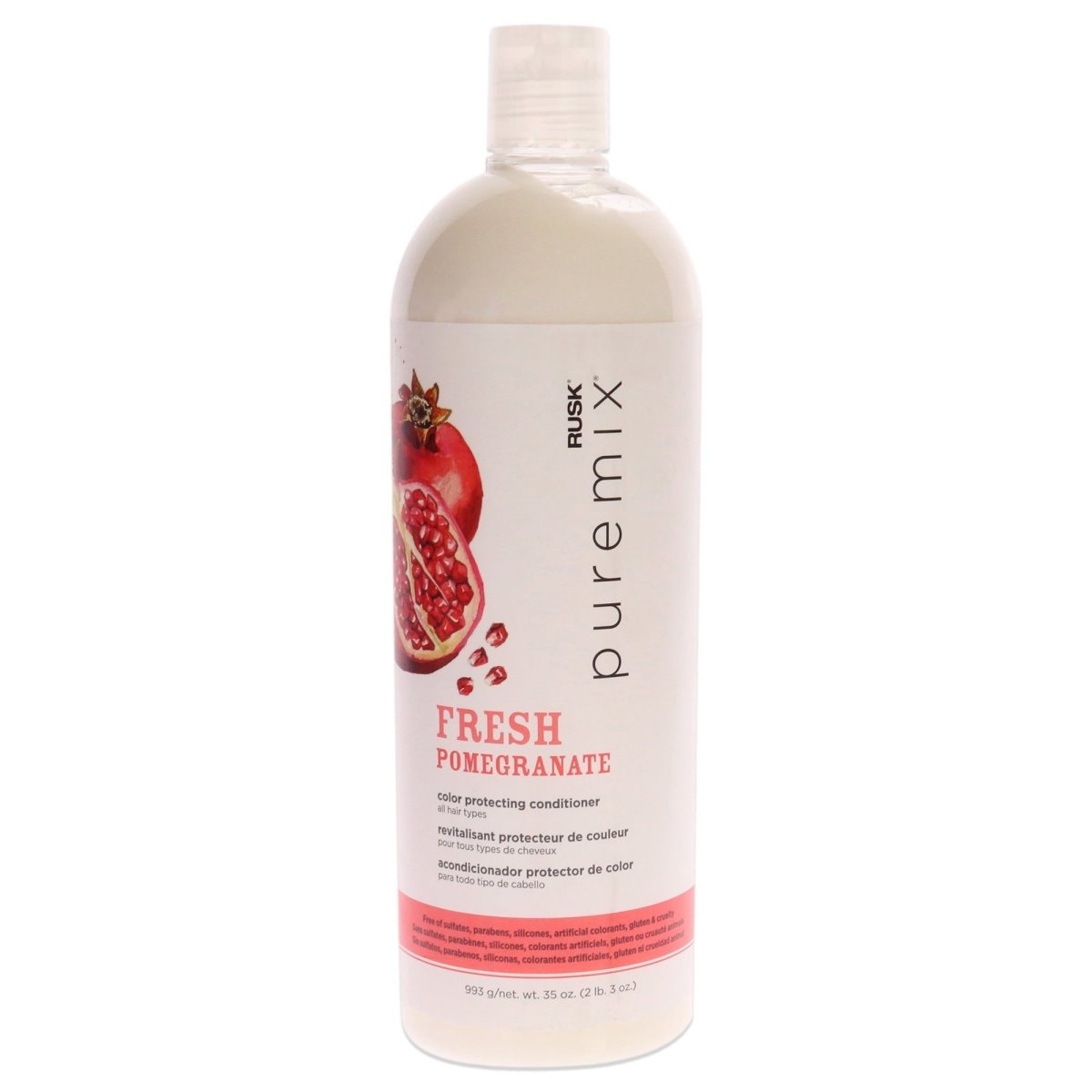 Rusk Puremix Fresh Pomegranate Color Protecting Conditioner for Unisex 35 oz - Pack of 2 - Usa Pro Hair