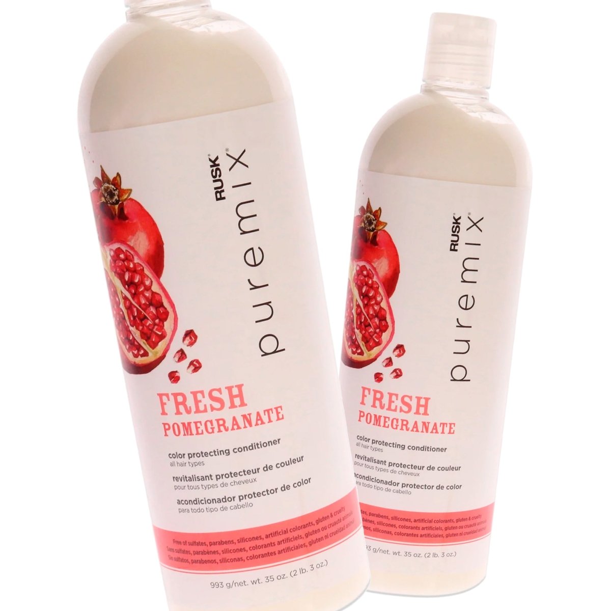 Rusk Puremix Fresh Pomegranate Color Protecting Conditioner for Unisex 35 oz - Pack of 2 - Usa Pro Hair