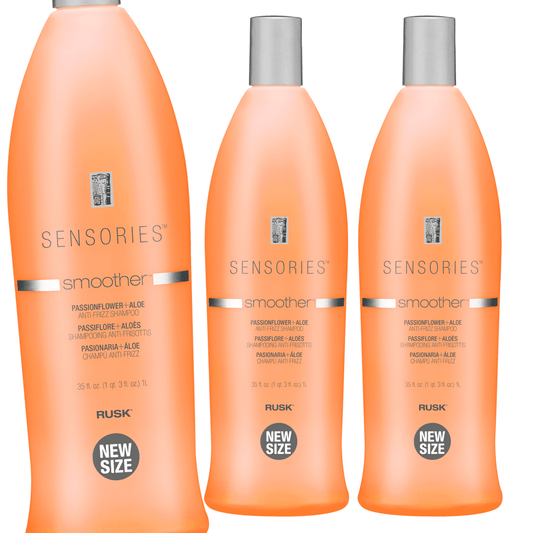 Rusk Sensories Anti - Frizz Smoothing Shampoo Passion Flower Aloe 35 oz Pack of 3 - Usa Pro Hair