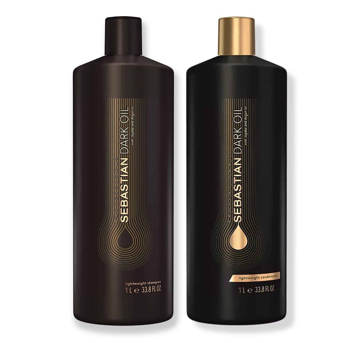 Sebastian Dark Oil Lightweight Shampoo and Conditioner Liter Duo 33 oz - Usa Pro Hair