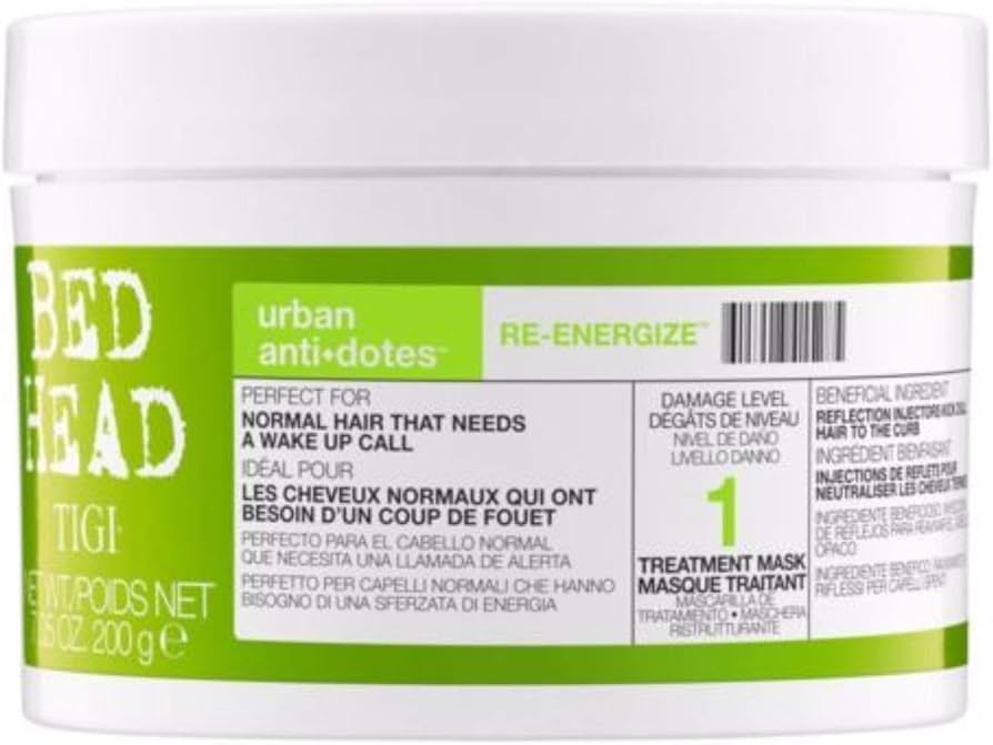 TIGI Bed Head Urban Antidotes Re - Energize Treatment Mask for Unisex, 7.05 Ounce - Usa Pro Hair