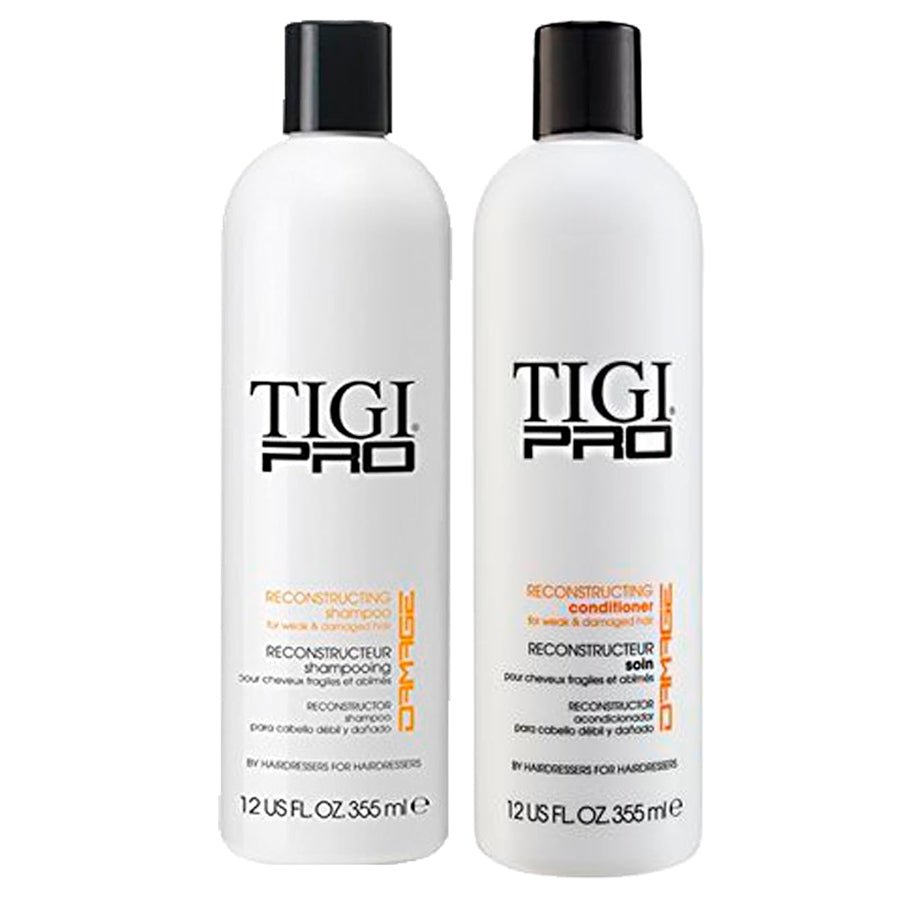 TIGI Pro Reconstructing Shampoo and Conditioner for Damaged Dry Weak Hair Duo 12oz - Usa Pro Hair