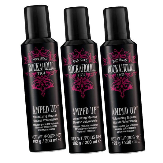 TIGI Rockaholic by Bed Head Amped Up Volumizing Mousse 6.7 oz - Pack of 3 - Usa Pro Hair