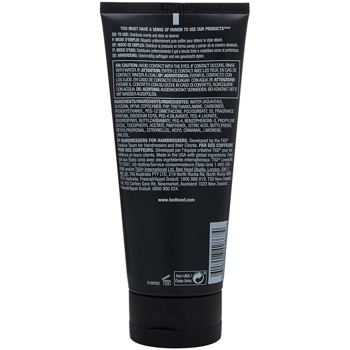 TIGI Rockaholic by Bed Head Punked Up Strong Hold Gel 6.76 fl.oz - Usa Pro Hair